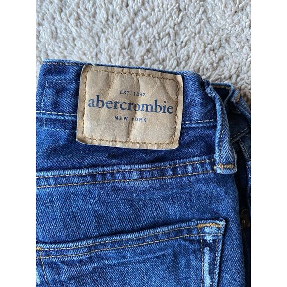 Boys Abercrombie & Fitch Straight Leg Jeans Size Blue Distressed Sz 11/12 Slim - Picture 2 of 5